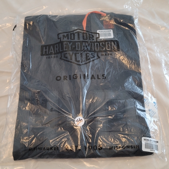 🆕️ Harley Davidson H-D Two Toned Ringer Long Sleeve Tee in Jet Black - Picture 4 of 13